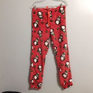 Weekending Christmas penguin pj bottoms size L